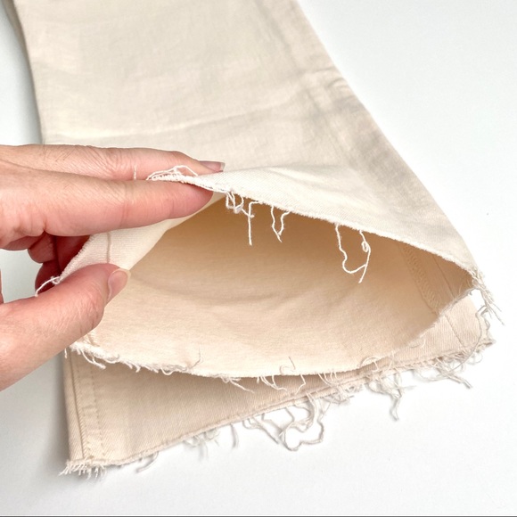 Good Condition Super High Rise Straight Leg Raw Hem Jeans - Picture 7 of 11